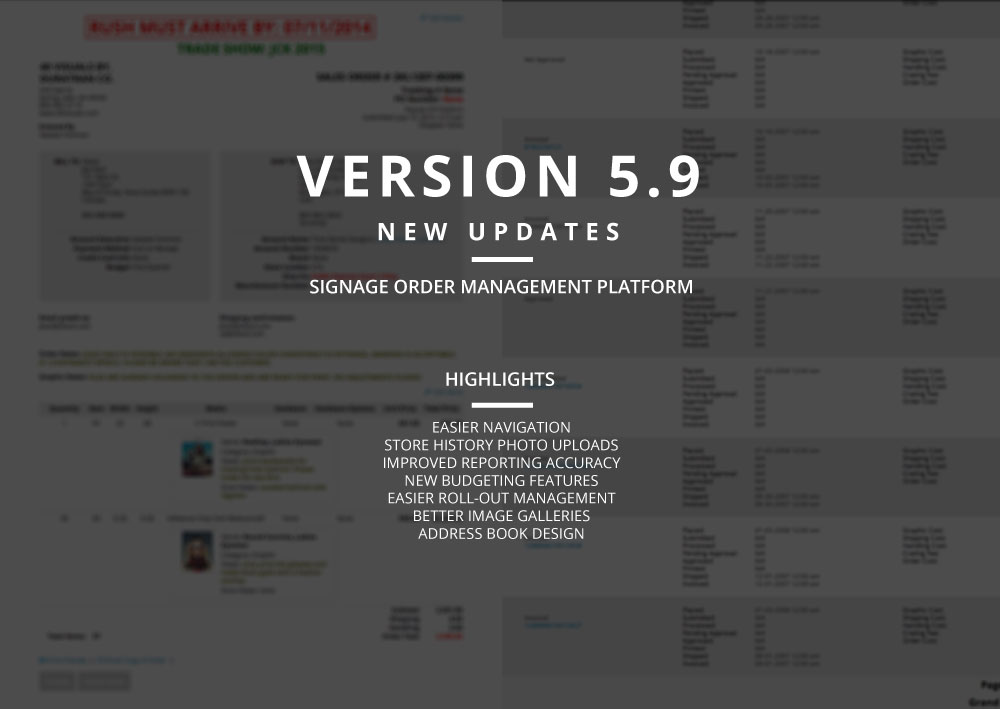 Signage Order Management Software Updates