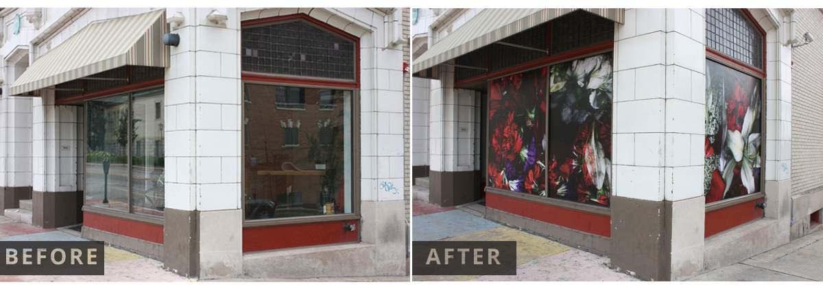 Adhesive Vinyl Window Wraps For Photography Exhibition