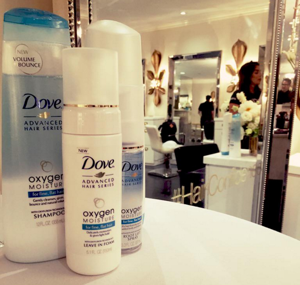 Clear Clings on Salon Mirrors Featured at Dove Hair Event