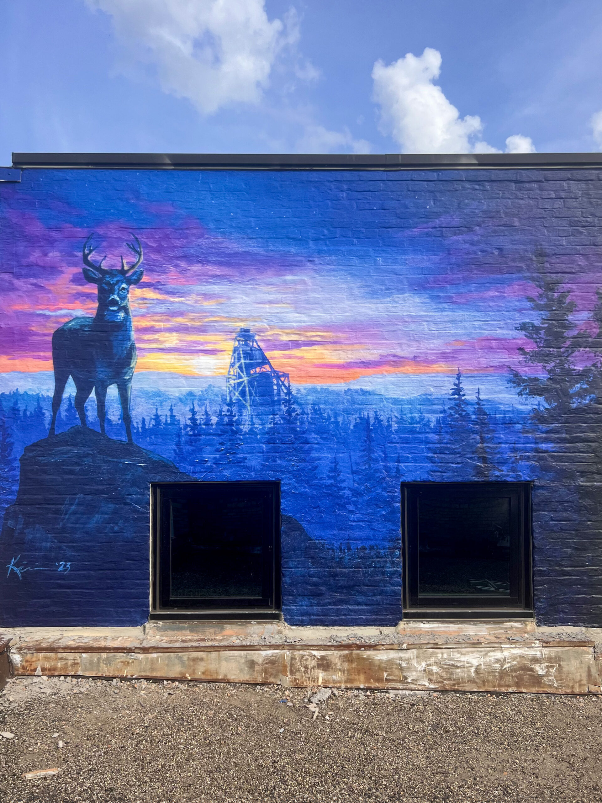 Lindsay Kivi Art Printed on Brick Wrap for Minnesota Revitalization Project