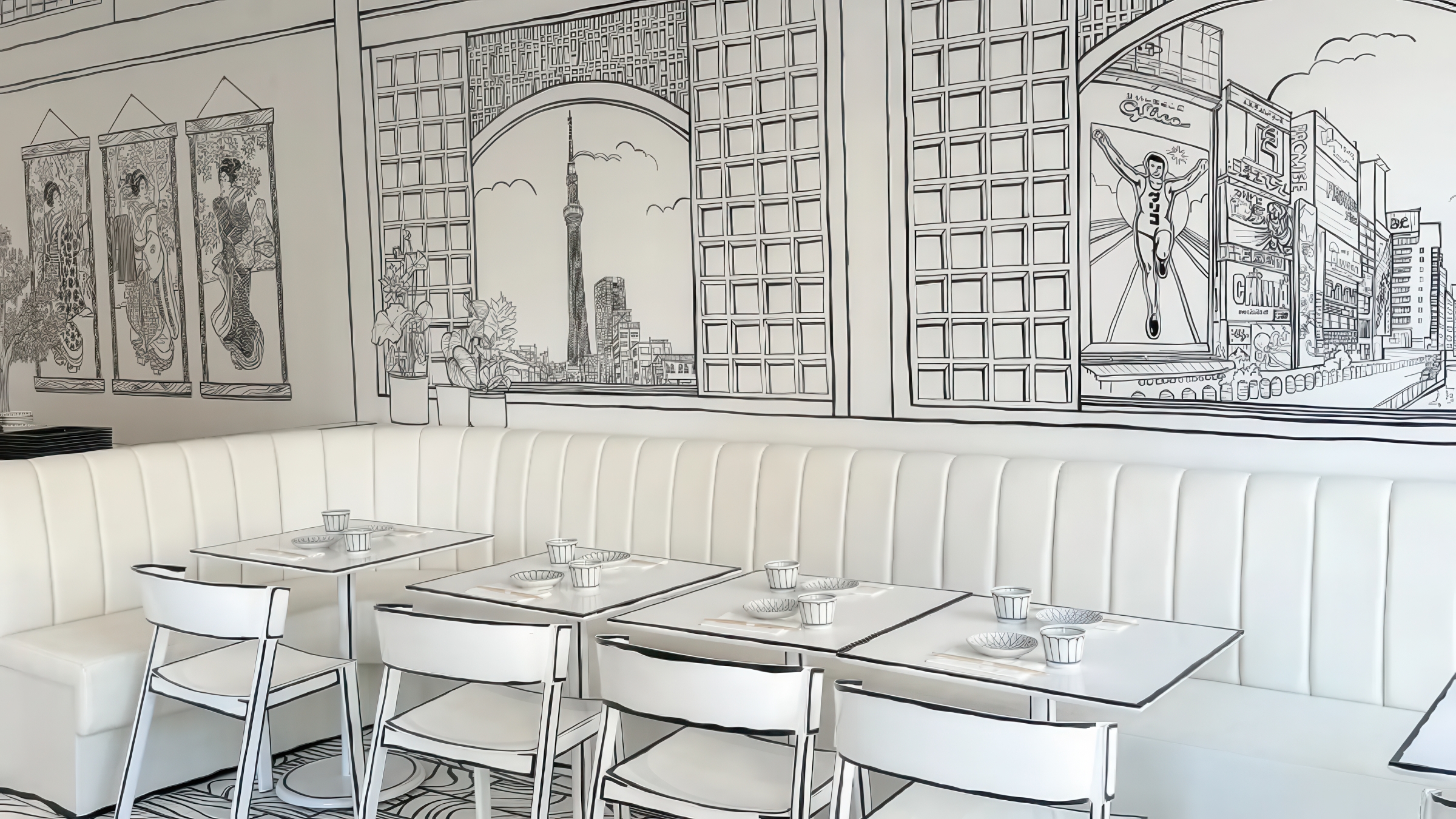 Dining Goes 2D: Inside NYC’s Shirokuro Restaurant Decor